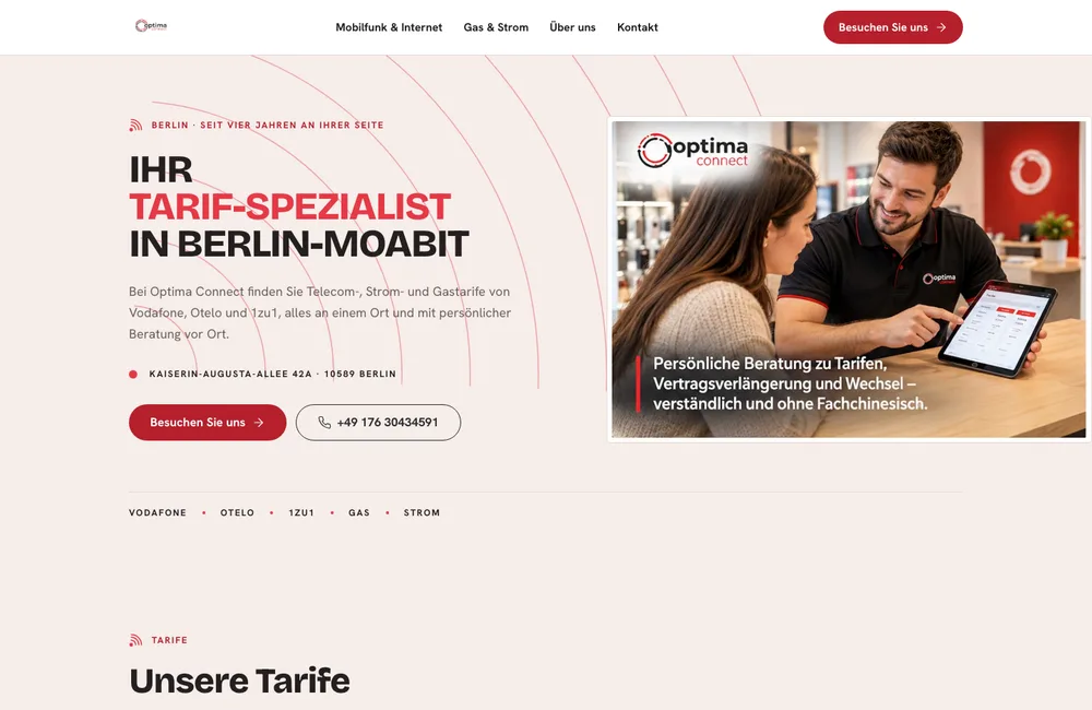 Optima Connect, Poslovne usluge